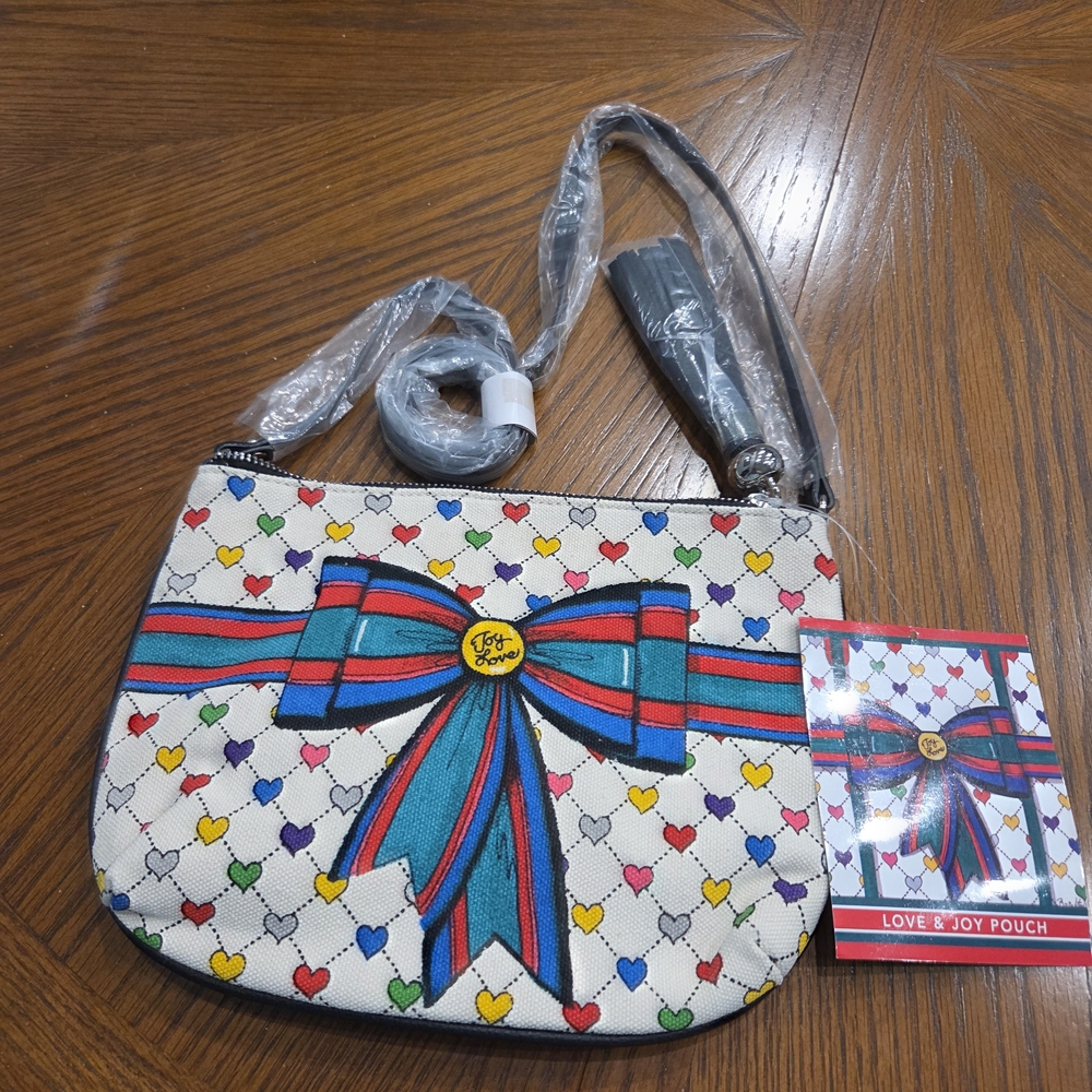 Brighton Multicolor Heart and Bow Clutch